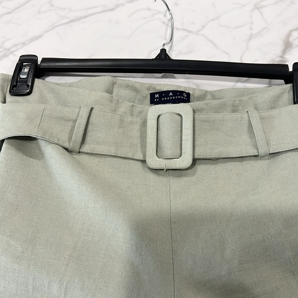 NWOT Magaschoni linen/cotton blend trousers with belt. - Picture 3 of 14